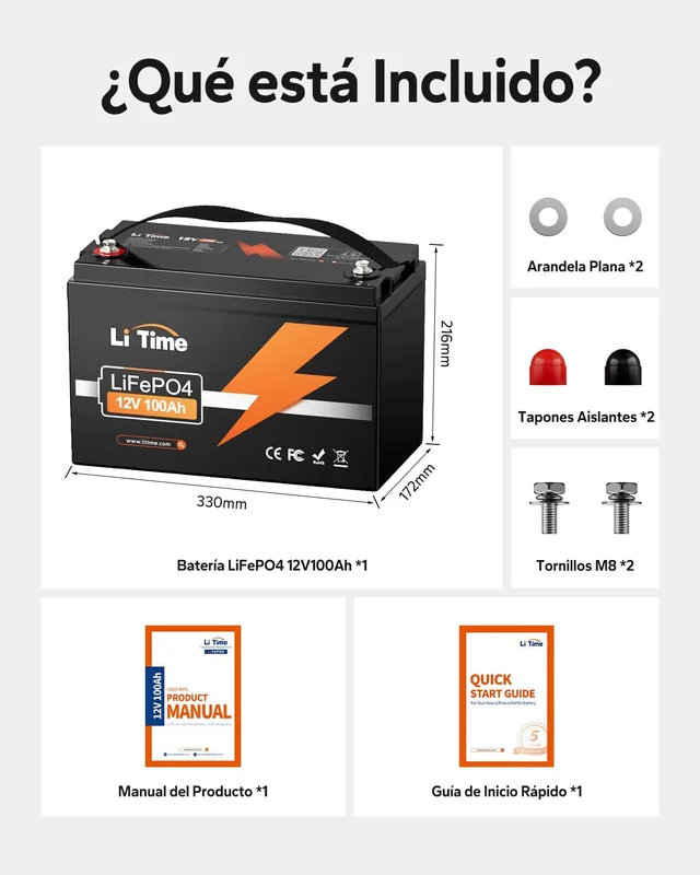 LiTime Batería LiFePO4 12V 100Ah — vista 2 de 7