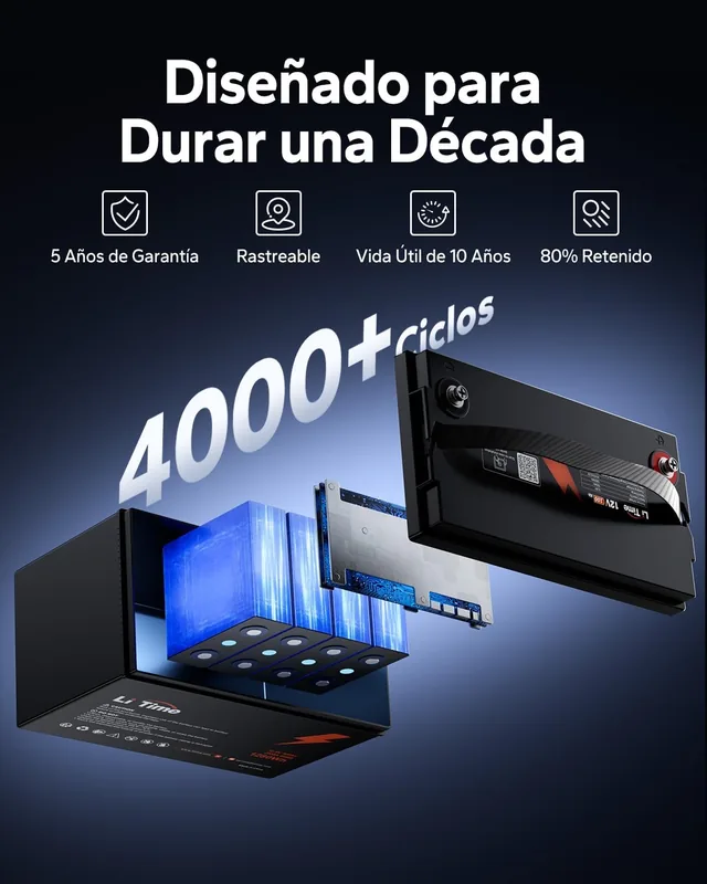 LiTime Batería LiFePO4 12V 100Ah — vista 3 de 7