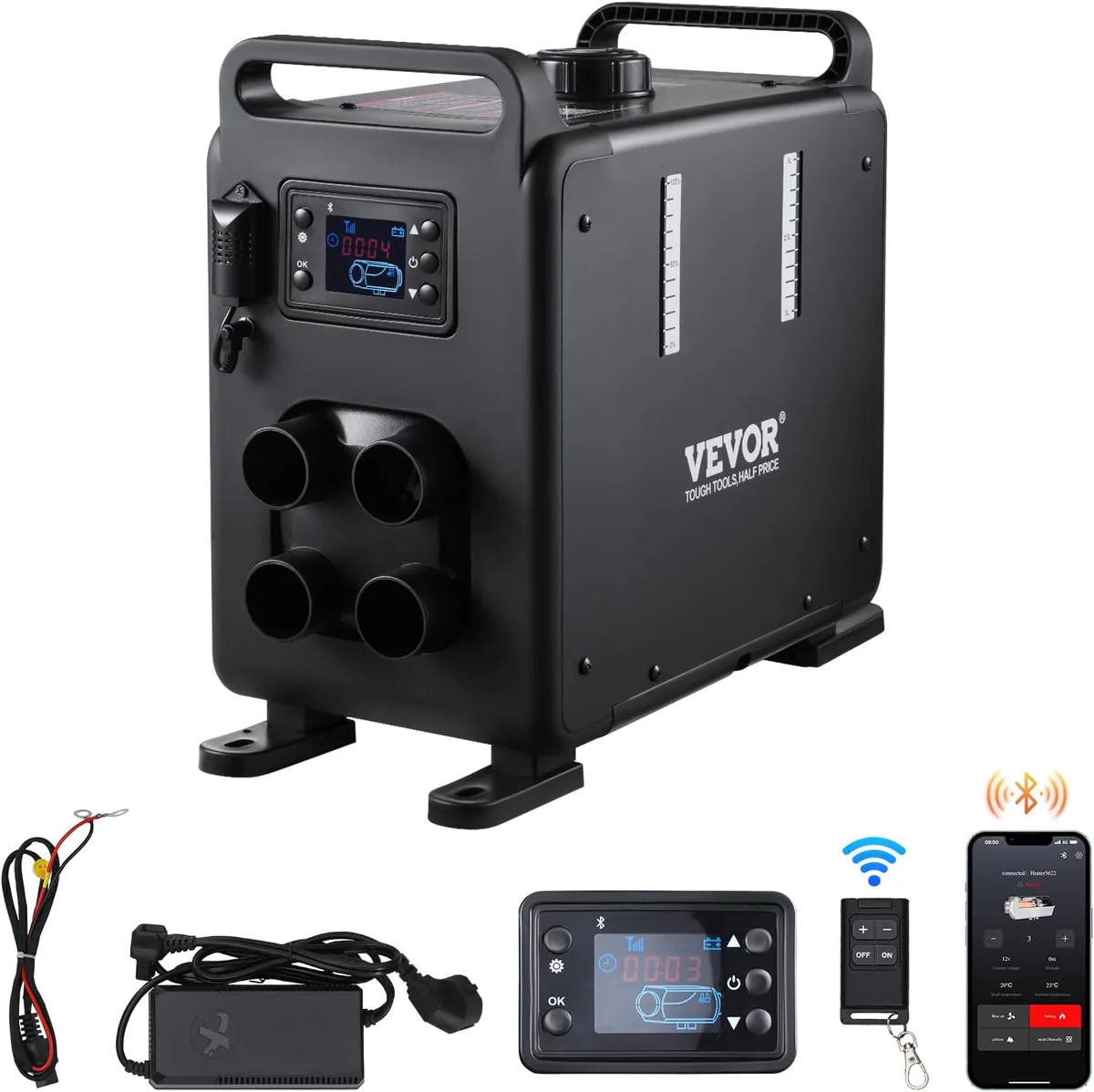 VEVOR Calentador Diésel 8kW Todo en Uno (Bluetooth + LCD)