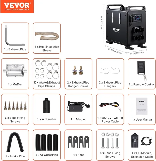 VEVOR Calentador Diésel 8kW Todo en Uno (Bluetooth + LCD) — vista 4 de 4